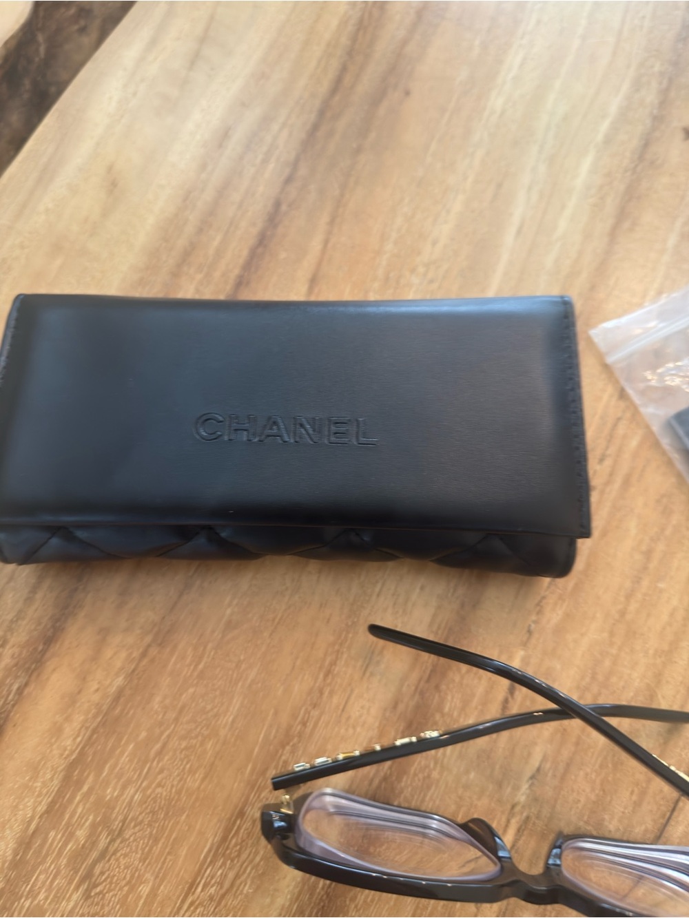 CHANEL 5408 Black Acetate Glasses with Gold Logo - Picture 7 of 11